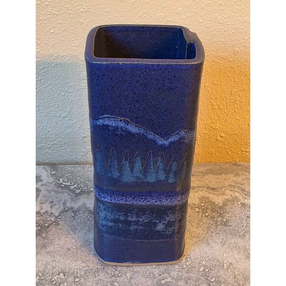 Michel McCarter Modernist Pacific Northwest Studio Pottery Purple Mountain Trees - Picture 5 of 6